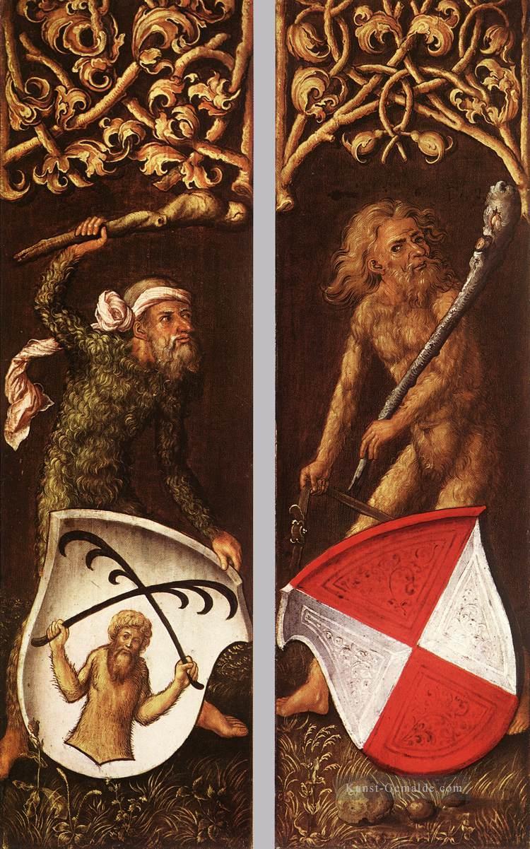 Sylvan Männer mit Wappenschilde Nothern Renaissance Albrecht Dürer Ölgemälde